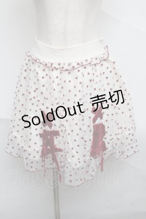 画像: LIZ LISA / ハートフリルレースアップスカート  キナリｘボルドー S-25-07-04-056-LO-TO-HR-ZS