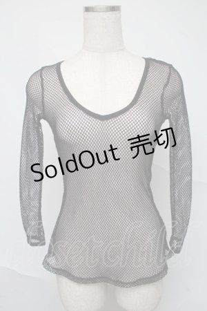 画像: GOTH / メッシュトップス  黒ｘ紫 S-25-07-04-007-GO-TO-HR-ZS
