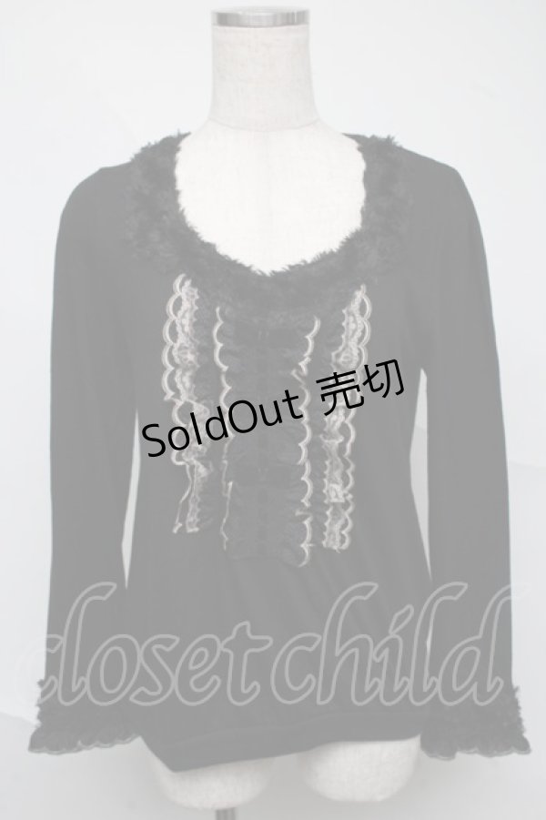 画像1: axes femme / リボンプルオーバー  黒 S-25-07-04-008-AX-TO-HR-ZS (1)