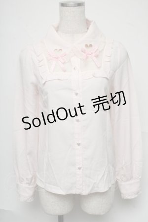 画像: LIZ LISA / ギンガムリボンブラウス  ピンク S-25-07-04-012-LO-BL-HR-ZS