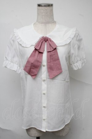 画像: Secret Honey / さくらんぼ刺繍セーラーブラウス  白 S-25-07-04-018-CA-BL-HR-ZS
