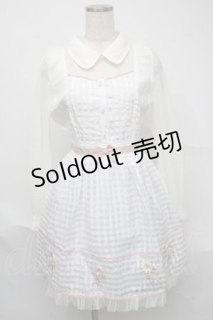 画像: LIZ LISA / マーガレット刺繍入りシアーギンガムワンピース  白 S-25-07-04-036-LO-OP-HR-ZS