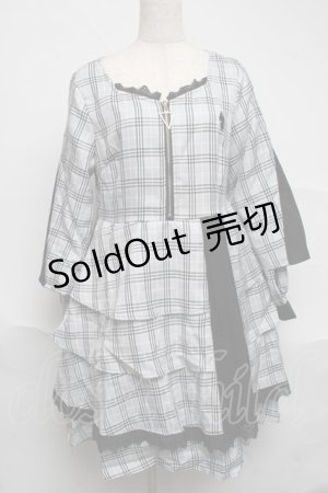 画像: NieR Clothing / チェックワンピース  サックス S-25-07-05-045-PU-OP-AS-ZS