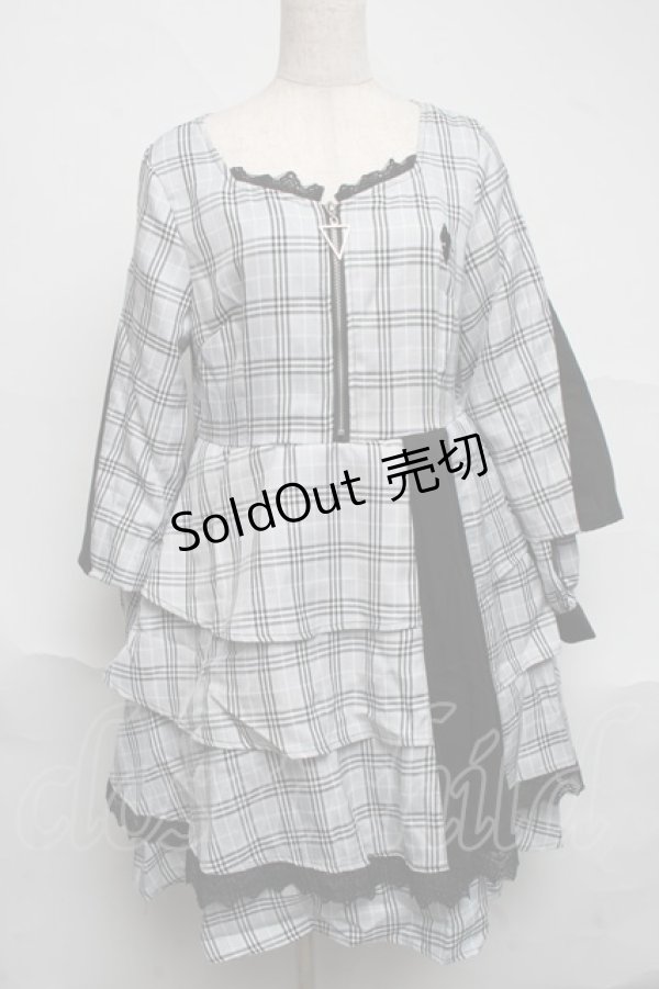 画像1: NieR Clothing / チェックワンピース  サックス S-25-07-05-045-PU-OP-AS-ZS (1)