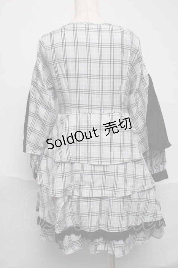 画像2: NieR Clothing / チェックワンピース  サックス S-25-07-05-045-PU-OP-AS-ZS (2)