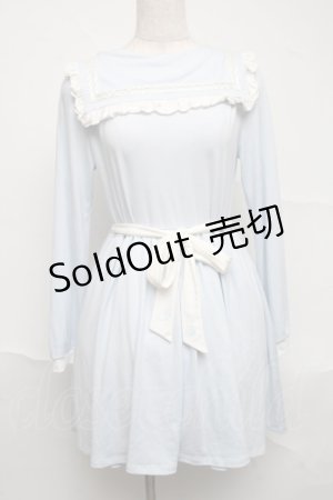 画像: E hｙphen WORLD GALLERY Bon Bon / パステルセーラーワンピース  サックス S-25-07-05-046-LO-OP-HR-ZS