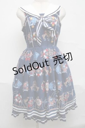 画像: Angelic Pretty / Vintage Marineジャンパースカート  紺 S-25-07-05-049-AP-OP-AS-ZS