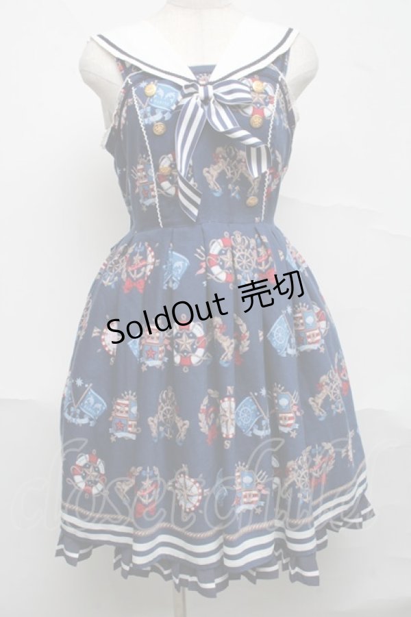 画像1: Angelic Pretty / Vintage Marineジャンパースカート  紺 S-25-07-05-049-AP-OP-AS-ZS (1)