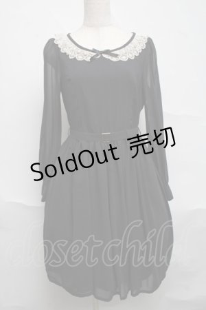 画像: Innocent World / 小さなドットのワンピース  黒 S-25-07-05-051-IW-OP-HR-ZS