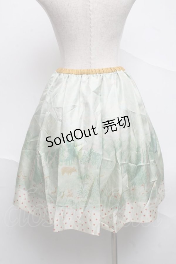 画像2: Franche Lippee /森の動物スカート  グリーン S-25-07-05-055-LO-SK-HR-ZS (2)