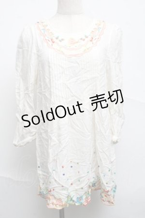 画像: Franche Lippee / 刺繍チュニック  オフ S-25-07-05-016-LO-TO-HR-ZS