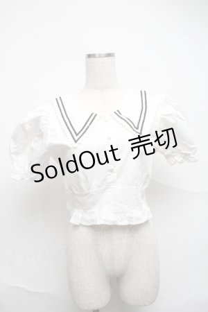 画像: Audrey / レース襟ブラウス風トップス  白 S-25-07-05-018-LO-TO-HR-ZS