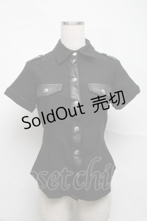 画像: KILL STAR / スカルボタンシャツ  黒 S-25-07-05-028-SL-BL-AS-ZS