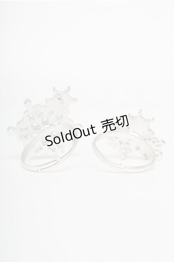 画像2: axes femme / 雪の結晶2連リング  シルバー S-25-07-06-010-AX-AC-AS-ZS (2)