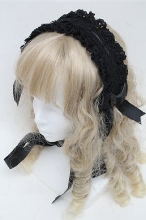 画像: ATELIER　Ruby / ヘッドドレス  黒 S-25-07-06-017-EL-AC-AS-ZS