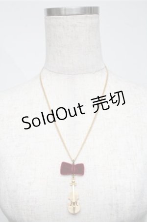 画像: Fi.n.t / バイオリンネックレス  ゴールドｘレッド S-25-07-06-025-CA-AC-HR-ZS