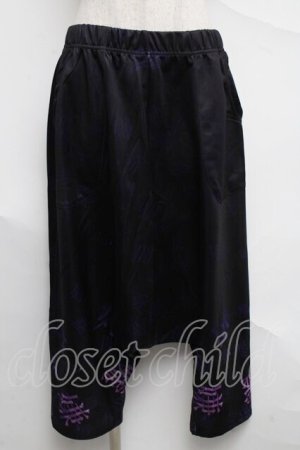 画像: NieR Clothing / 転写プリントパンツ  黒 S-25-07-07-056-PU-PA-AS-ZS