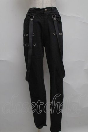 画像: NieR Clothing / サスペンダー付きパンツ  黒 S-25-07-07-057-PU-PA-HR-ZS