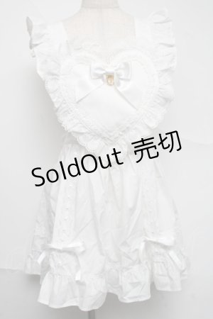 画像: BABY,THE STARS SHINE BRIGHT / ハートエプロン  白 S-25-07-07-060-BA-TO-AS-ZS