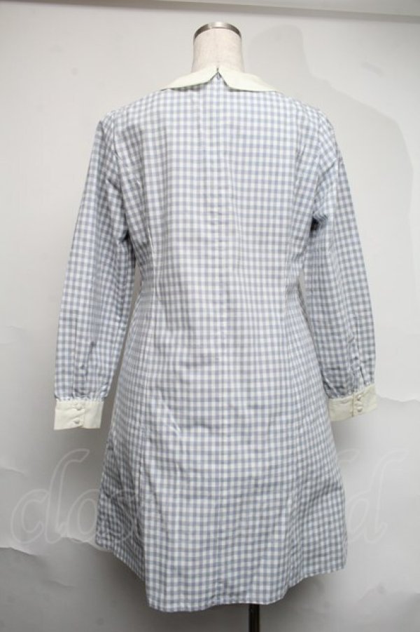 画像2: Fi.n.t / チェックAラインワンピース  サックス S-25-07-07-027-CA-OP-AS-ZT245 (2)