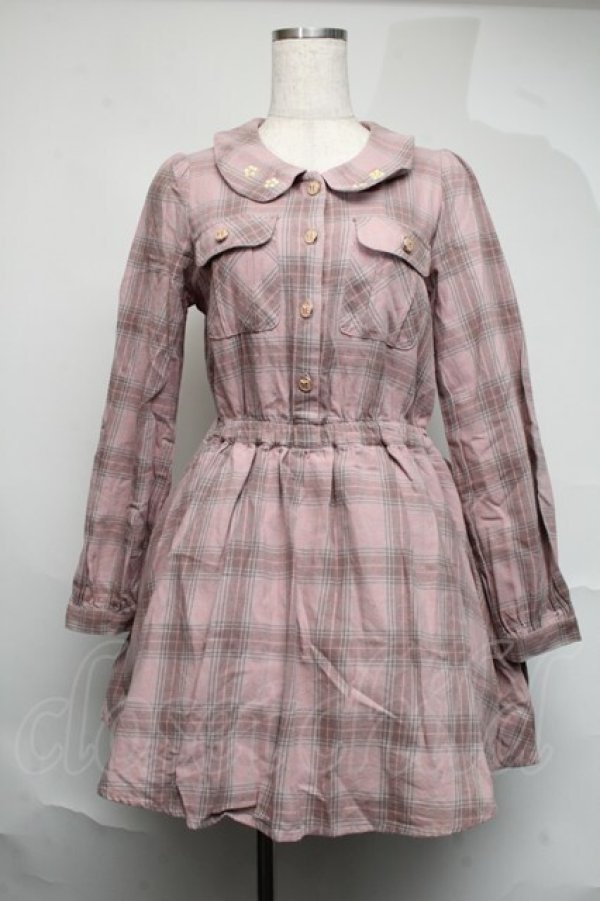 画像1: Lizmelo / チェックワンピース  ピンク S-25-07-07-028-LO-OP-AS-ZI (1)