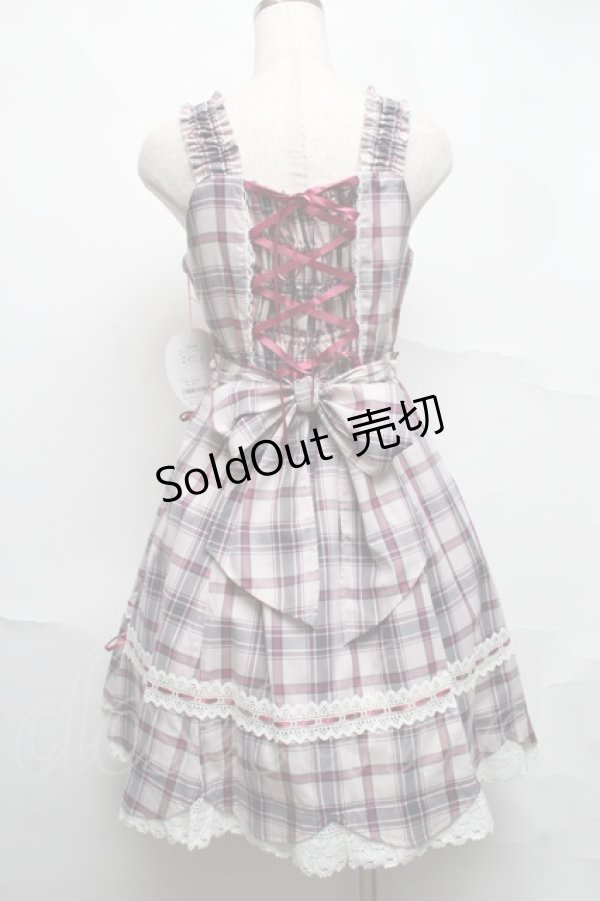 画像2: BABY,THE STARS SHINE BRIGHT / 裾スカラップタータンチェックジャンパースカート＆リボンコームセット  ピンク S-25-07-07-034-BA-OP-AS-ZS (2)
