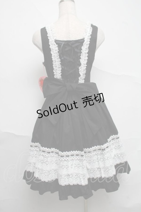 画像2: BABY,THE STARS SHINE BRIGHT / レースフリルジャンパースカート  黒 S-25-07-07-041-BA-OP-AS-ZS (2)