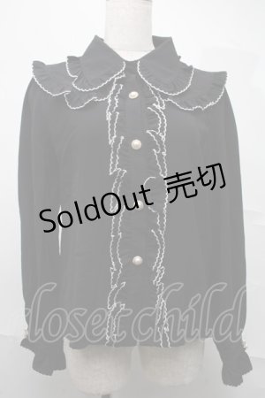 画像: Rojita / ピコレースフリルブラウス  黒 S-25-07-10-033-LO-BL-HR-ZS