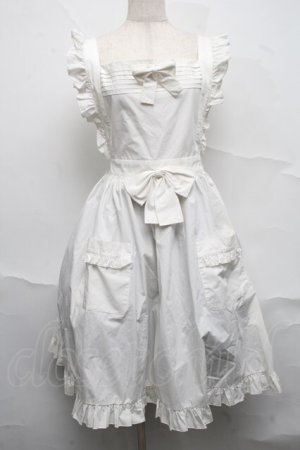 画像: ATELIER PIERROT / ピンタックフリルエプロン  白 S-25-07-10-035-EL-OP-AS-ZS