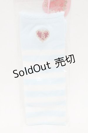 画像: BABY,THE STARS SHINE BRIGHT / プリンセスドロップ刺繍ボーダーオーバーニーソックス  サックスｘ白 S-25-07-10-003-BA-ZA-HR-ZS