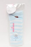 画像2: BABY,THE STARS SHINE BRIGHT / プリンセスドロップ刺繍ボーダーオーバーニーソックス  サックスｘ白 S-25-07-10-003-BA-ZA-HR-ZS (2)