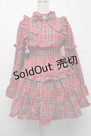 画像: Jamieエーエヌケー / タータンチェックワンピース  赤 S-25-07-10-053-PU-OP-HR-ZS