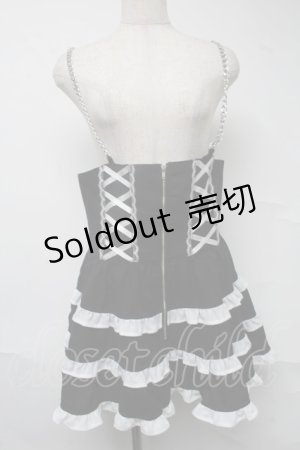 画像: Ank Rouge / スピンドルティアードジャンスカ  黒ｘ白 S-25-07-10-060-CA-SK-HR-ZS