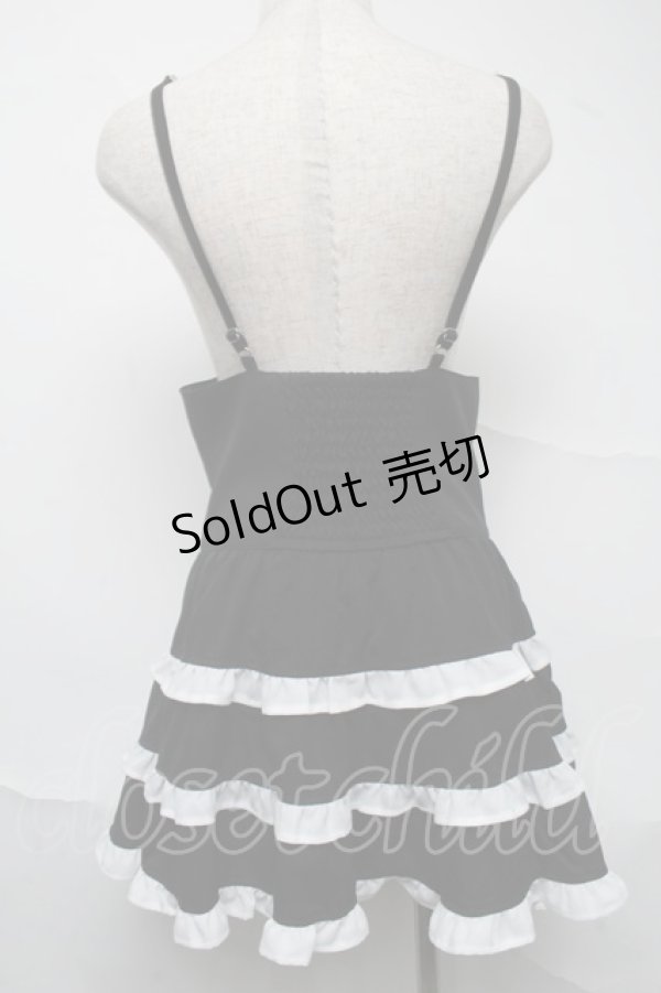 画像2: Ank Rouge / スピンドルティアードジャンスカ  黒ｘ白 S-25-07-10-060-CA-SK-HR-ZS (2)