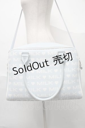 画像: MILK / LOGO BIG BAG  サックスｘ白 S-25-07-10-021-ML-BG-HR-ZS