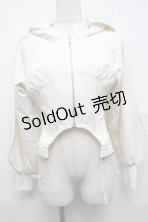 画像: lilLilly / コルセットギャザーパーカー  アイボリー S-25-07-10-025-LO-TO-HR-ZS