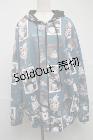 画像: Royal Princess Alice / Cat in Wonderlandねこ助コラボパーカー  グリーン S-25-07-10-030-LO-TO-AS-ZS