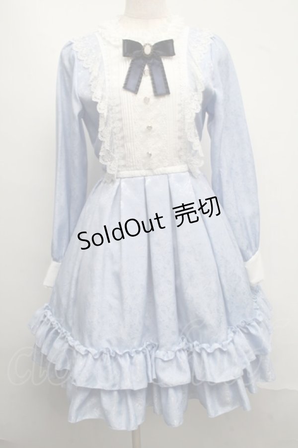 画像1: Pina sweetcollection / ローズジャガードワンピース  サックス S-25-07-13-054-LO-OP-HR-ZS (1)