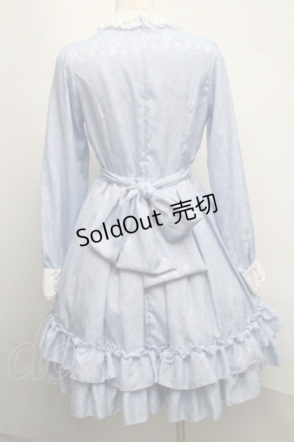 画像2: Pina sweetcollection / ローズジャガードワンピース  サックス S-25-07-13-054-LO-OP-HR-ZS (2)