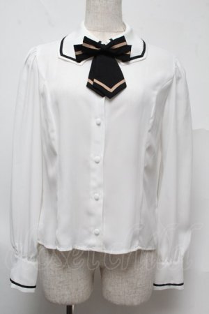 画像: Innocent World White / リボンタイ付きブラウス  白 S-25-07-13-008-IW-BL-AS-ZS