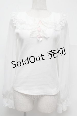 画像: BABY,THE STARS SHINE BRIGHT / リボンパールプルオーバー  白 S-25-07-13-013-BA-TO-AS-ZS