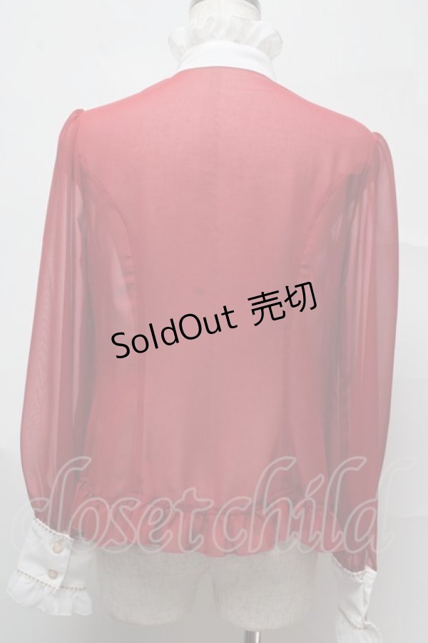 画像2: Angelic Pretty / シフォン切替ピンタックブラウス  赤 S-25-07-13-023-AP-BL-HR-ZT051 (2)