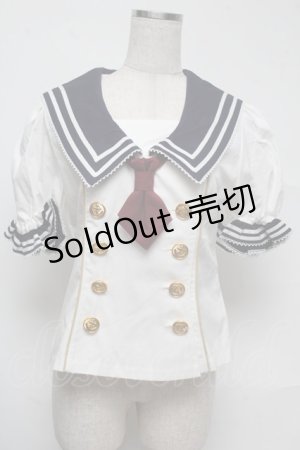 画像: metamorphose / セーラーブラウス  白ｘ紺ｘワイン S-25-07-13-027-ME-BL-AS-ZS