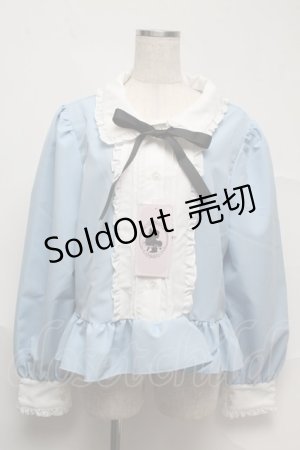 画像: Cherirulu Chocola / マルエリシャツブラウス 3L サックス S-25-07-13-030-LO-BL-HR-ZS