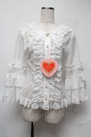 画像: BABY,THE STARS SHINE BRIGHT / Princess Lacy Bouquetブラウス  白 S-25-07-13-004-BA-TO-HR-ZS