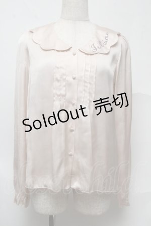 画像: an another angelus / 襟刺繍サテンブラウス  ベージュ S-25-07-13-005-CA-TO-HR-ZS
