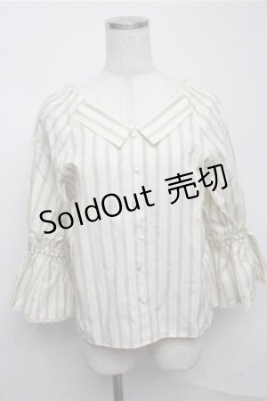 画像: axes femme / ベルト付きストライプブラウス  キナリ S-25-07-14-036-AX-BL-HR-ZS