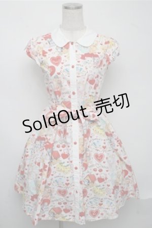 画像: Shirley Temple / アンティークハートフルシャツワンピース 160 白ｘ赤 S-25-07-14-042-ET-OP-AS-ZS
