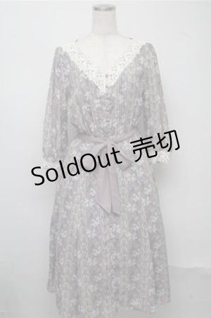 画像: axes femme / リリー柄ワンピース   S-25-07-14-047-AX-OP-HR-ZS