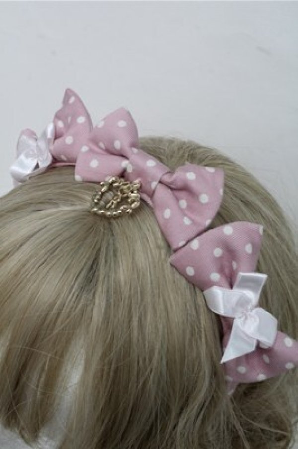 BABY, THE STARS SHINE BRIGHT ピンク　カチューシャ Swinging Strawberry Garden Head Bow by Baby, the Stars Shine
